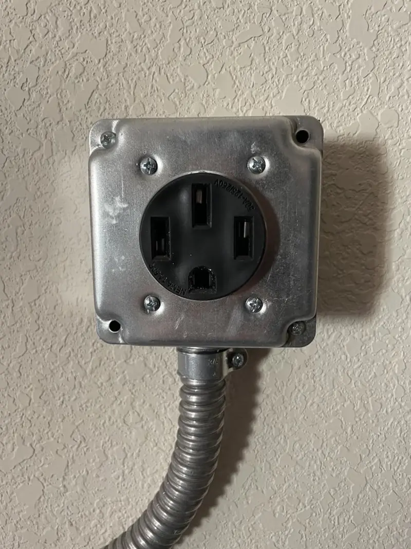 NEMA 14-50 outlet installed for Electrical Panel Upgrade in Pecan Grove