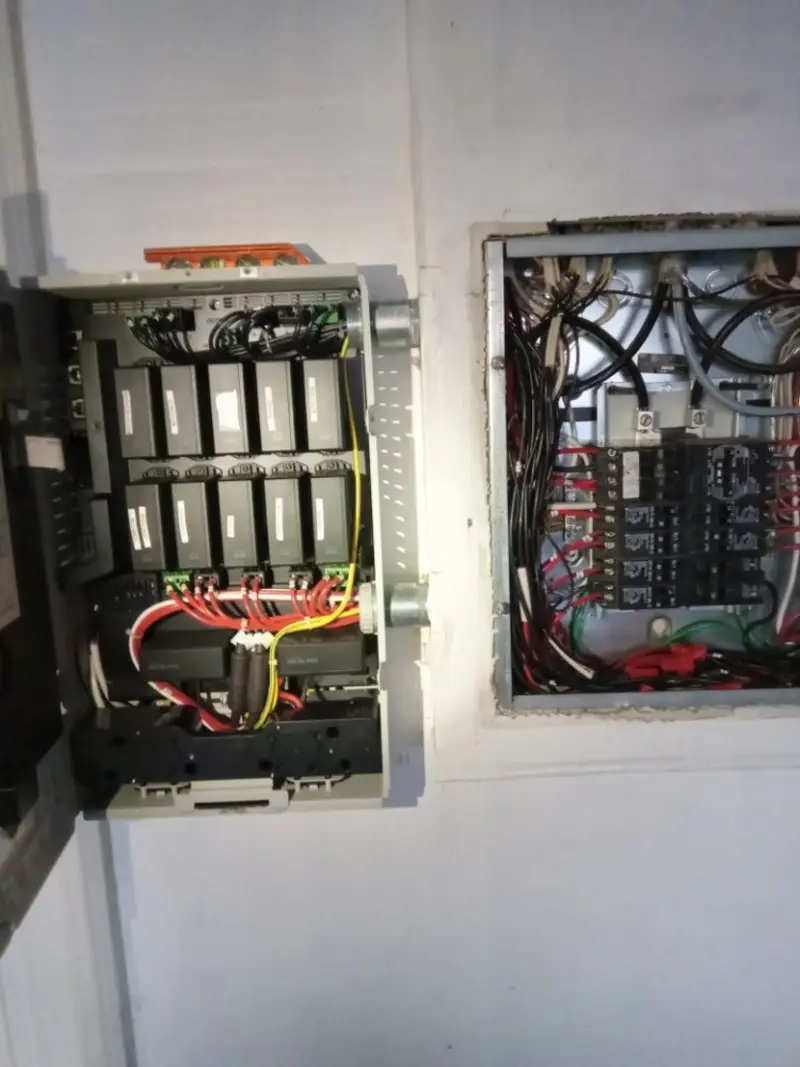 Electrical panel upgrade completed for Security Camera Wiring in Pecan Grove